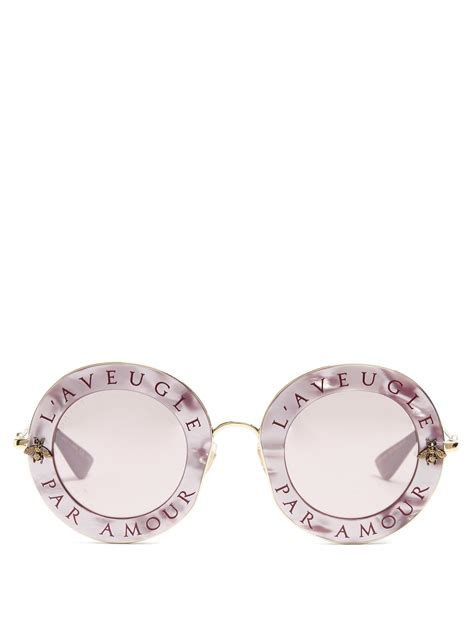 gucci glass aveugle pour amour|GUCCI Metal L'Aveugle Par Amour Round Frame Sunglasses .